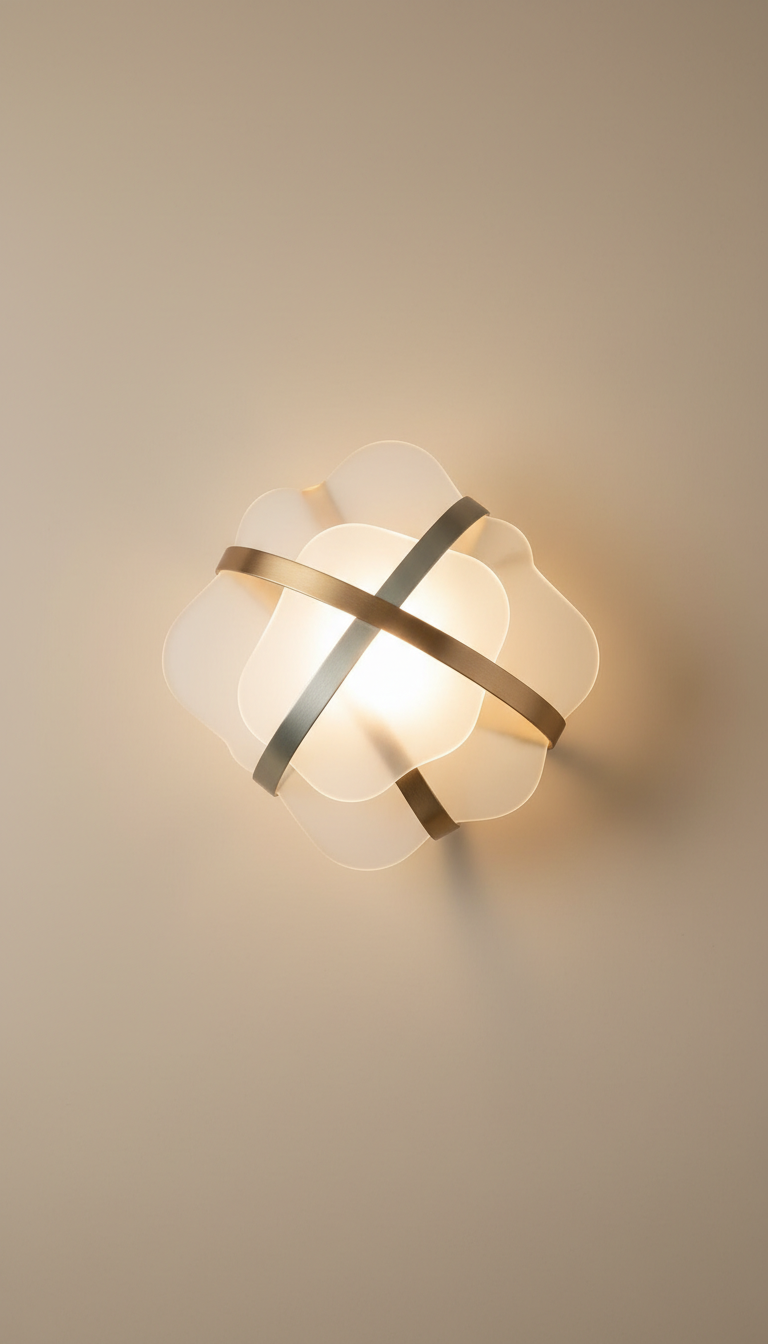 Sculptural opal glass wall sconce