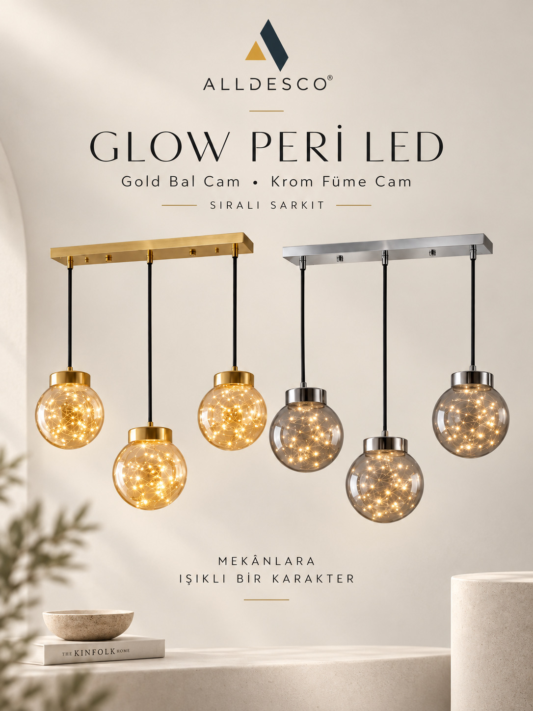 Glow 3'lü Sıralı Peri LED Avize