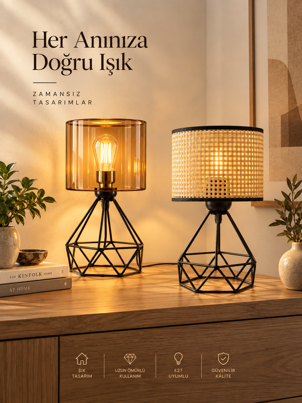 Hexa Camlı Masa Lambası