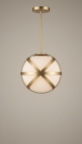 Globe pendant in champagne bronze
