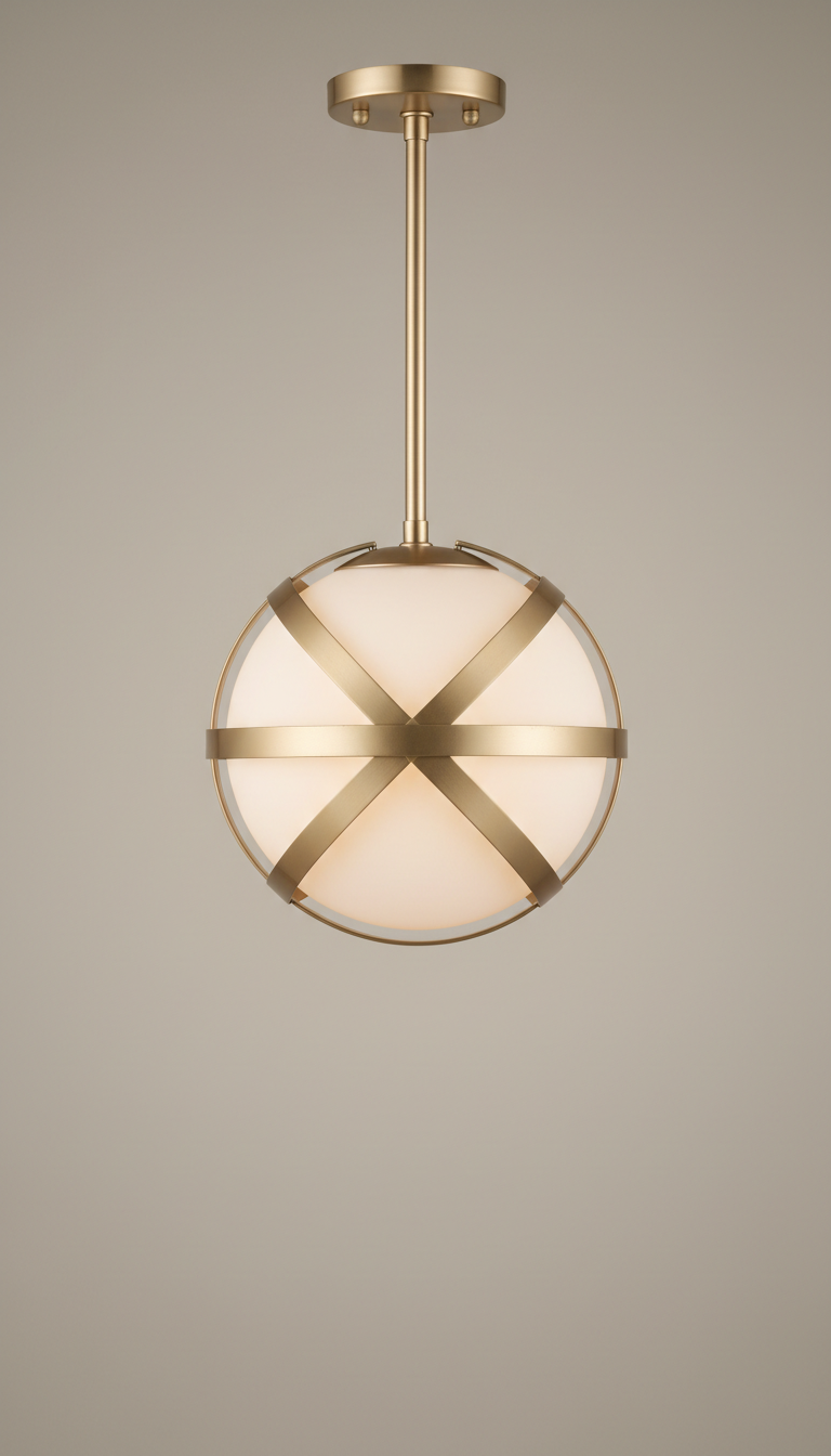 Globe pendant in champagne bronze