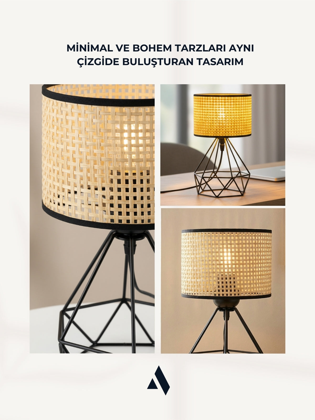 Hexa Hasır Başlıklı Masa Lambası