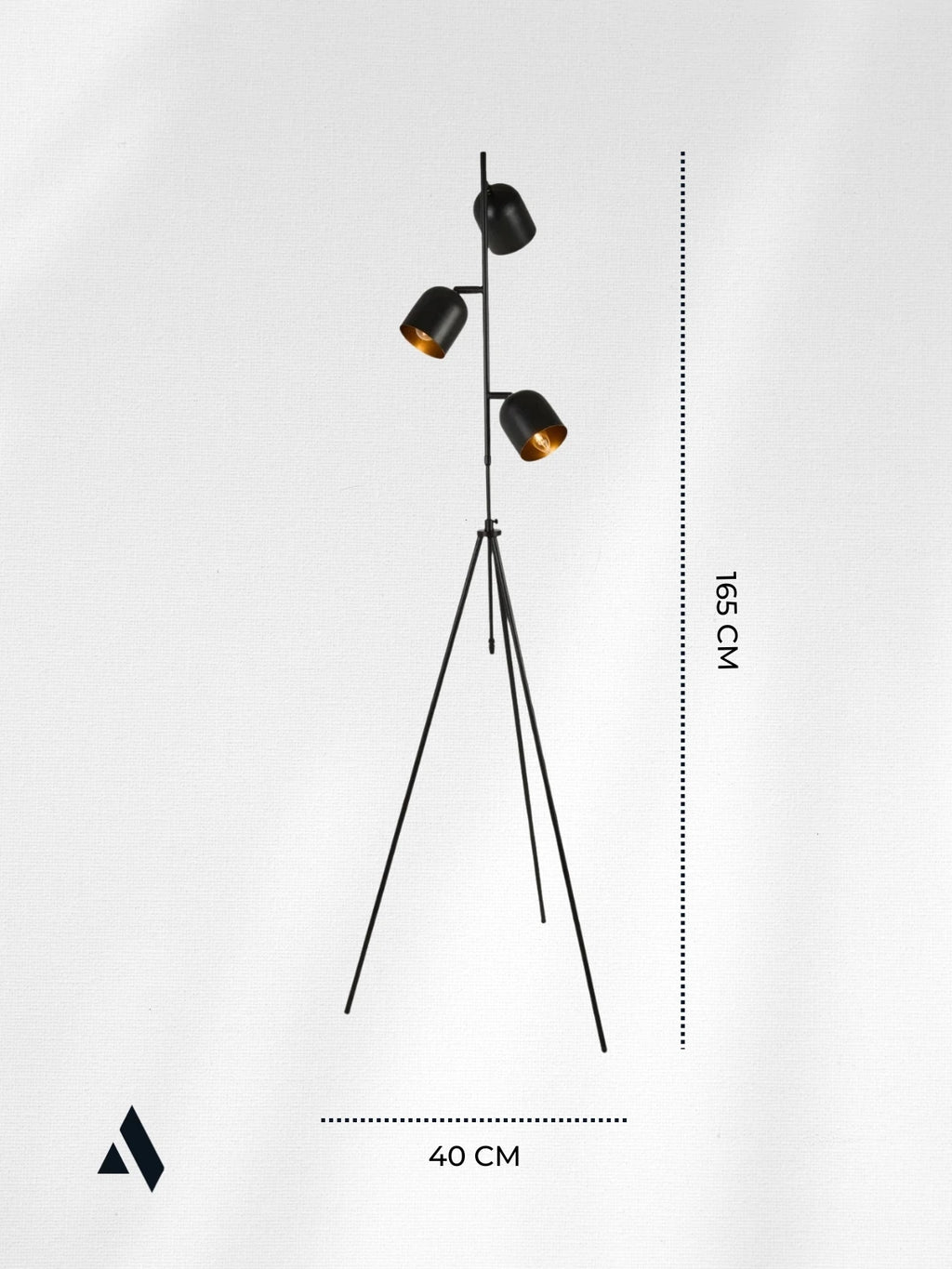 Horion Tripod Lambader – 3 Başlıklı, Ayarlanabilir, Metal Gövde (Siyah, Beyaz, Eskitme)
