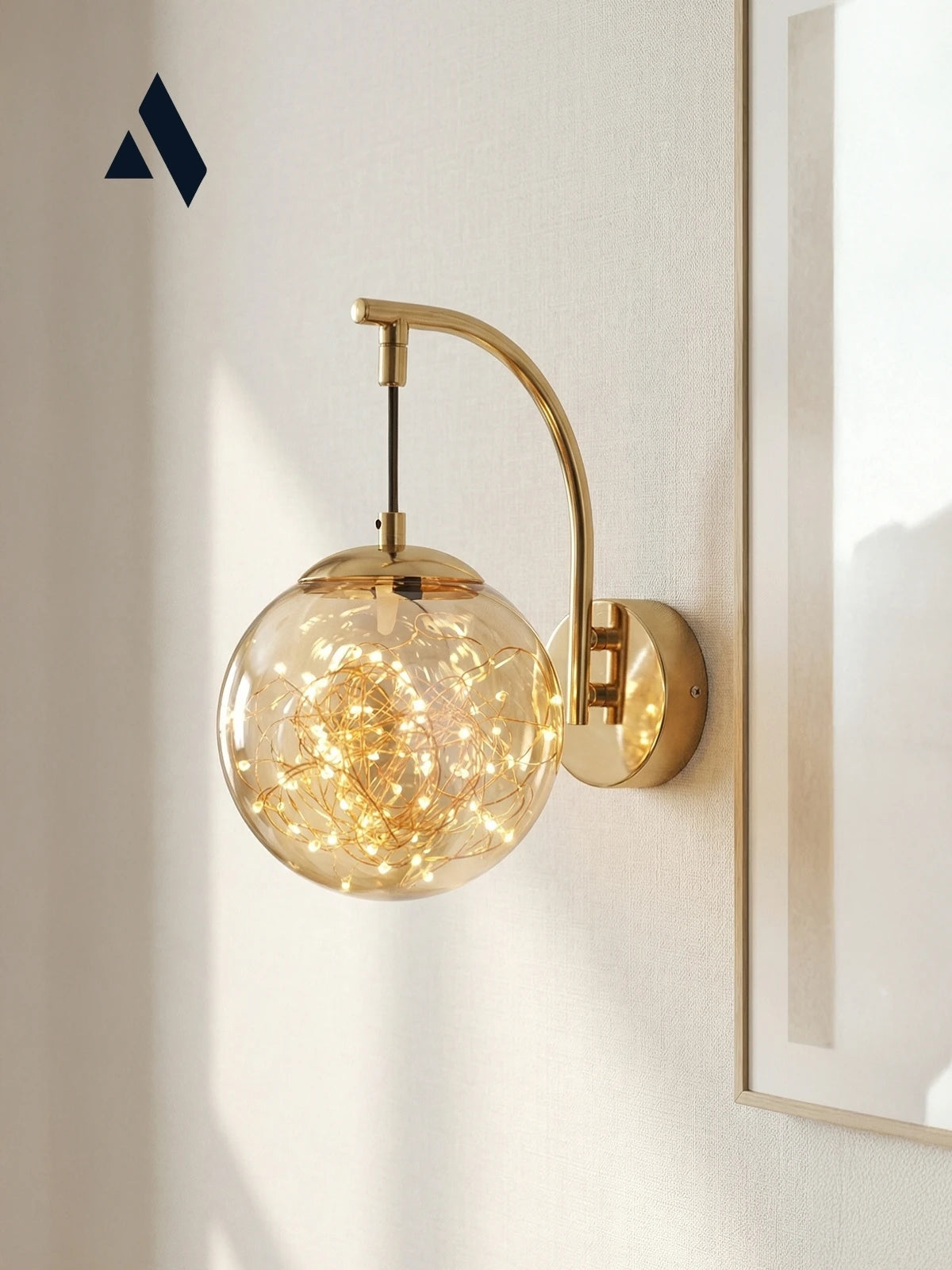 Glow Cam Peri LED Aplik – Gold & Gümüş Gövde, Dekoratif Duvar Aydınlatma