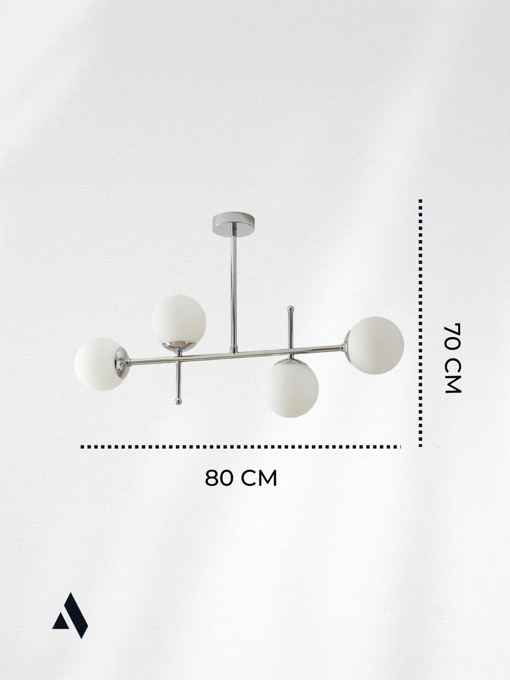 Cosmo 4’lü Modern Avize – Opal Cam Küreli Krom / Gold Metal Salon Avizesi