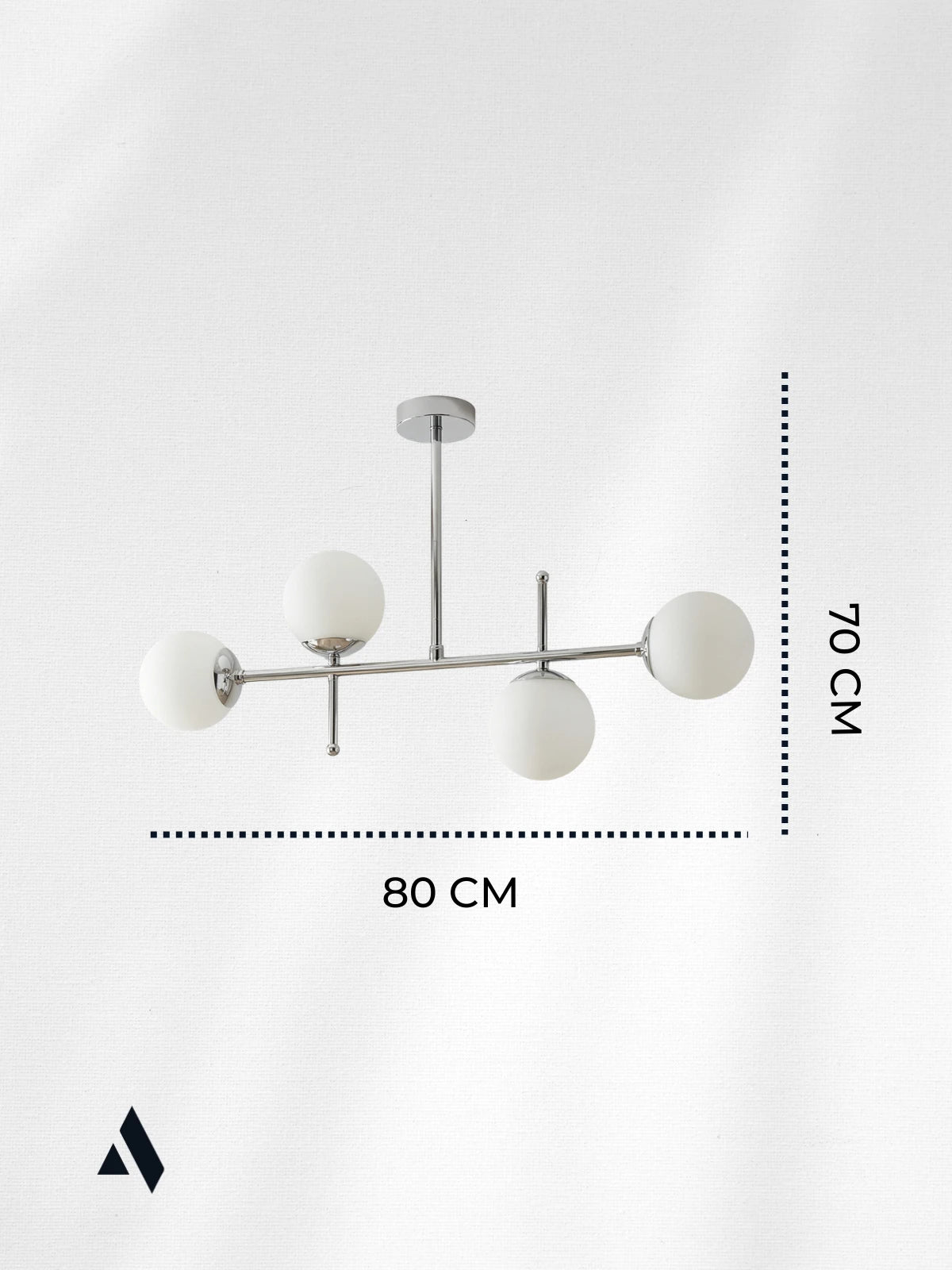 Cosmo 4’lü Modern Avize – Opal Cam Küreli Krom / Gold Metal Salon Avizesi