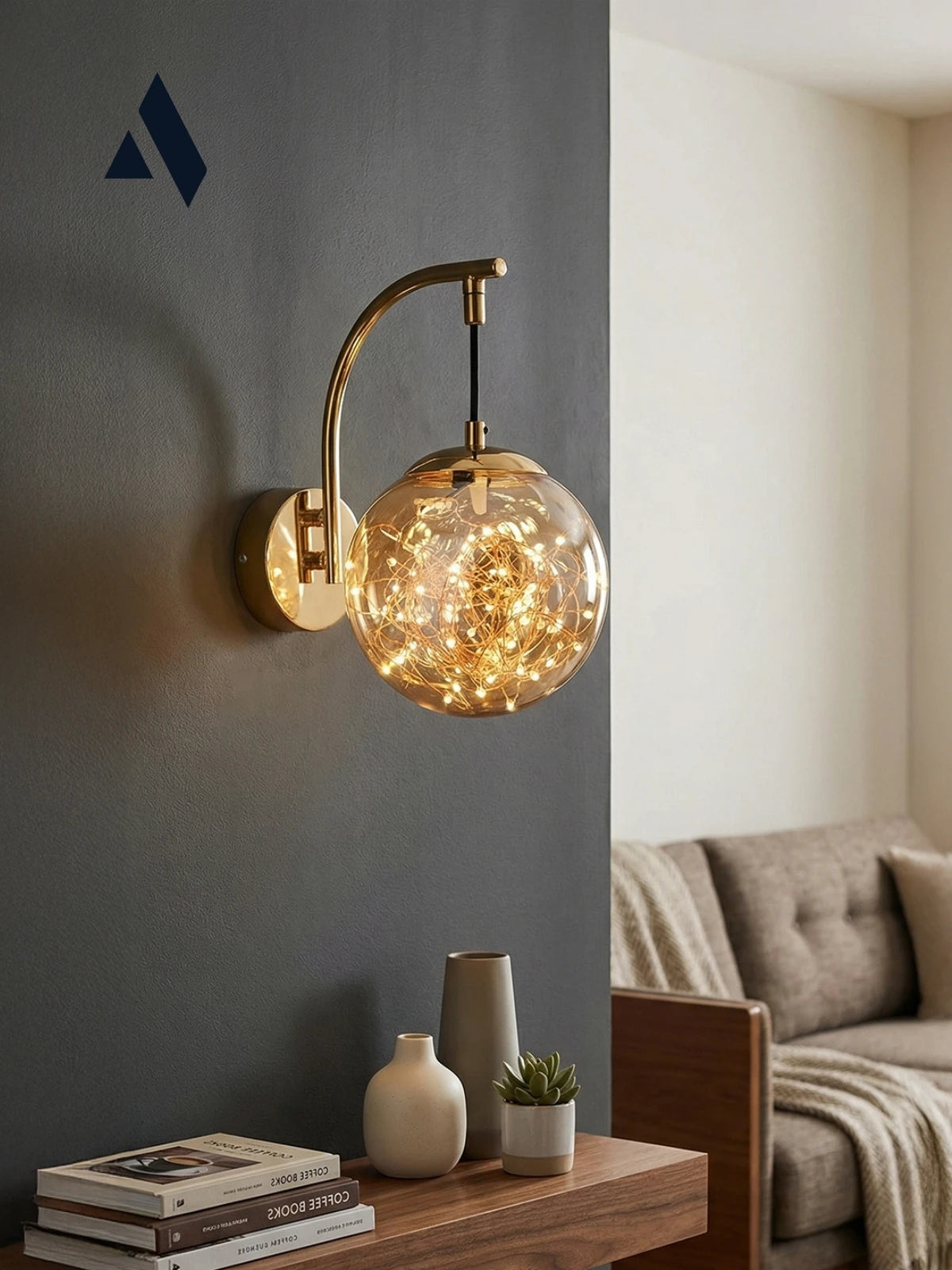 Glow Cam Peri LED Aplik – Gold & Gümüş Gövde, Dekoratif Duvar Aydınlatma