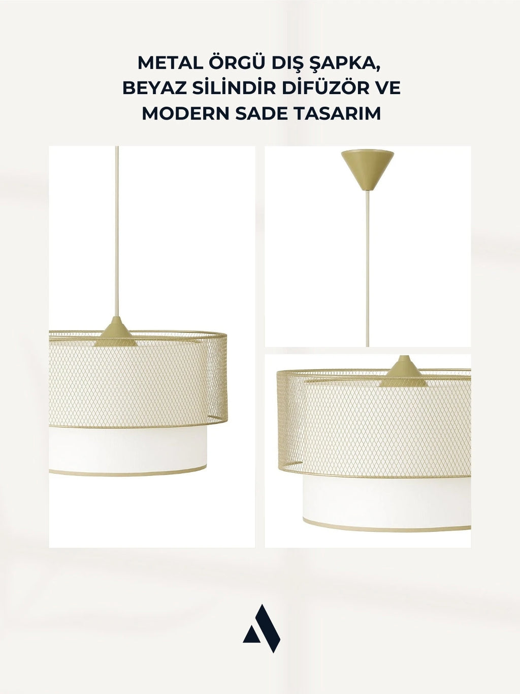 Lunette Tel Örgü Sarkıt Lamba – Modern & Dekoratif Tavan Avizesi (Gold ve Siyah Renk Seçenekli)