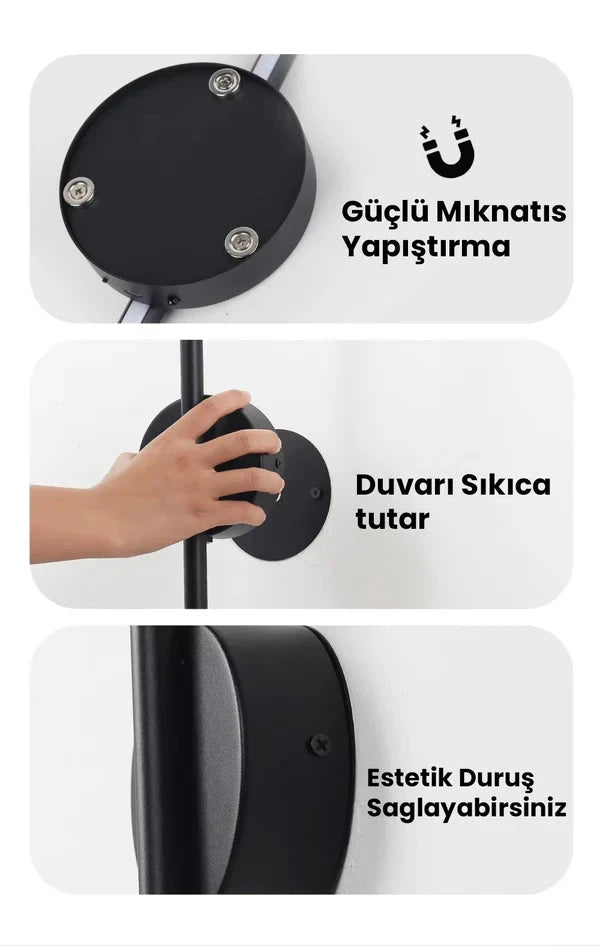 Duolux Şarjlı Manyetik LED Duvar Apliği – Kumandalı Modern Aydınlatma