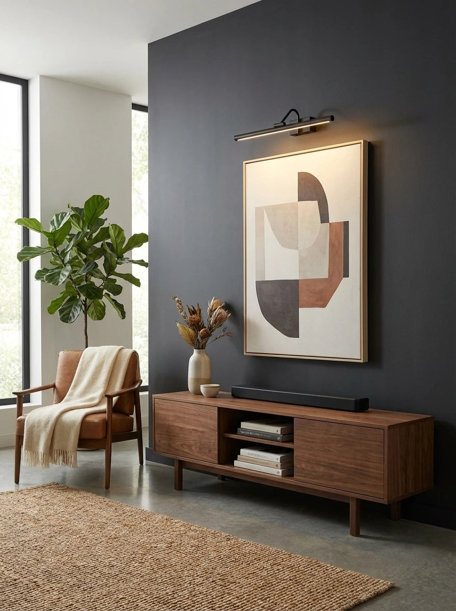 Zenline Kablosuz Şarjlı LED Tablo Apliği – Minimal Duvar Aydınlatma (Siyah & Eskitme)