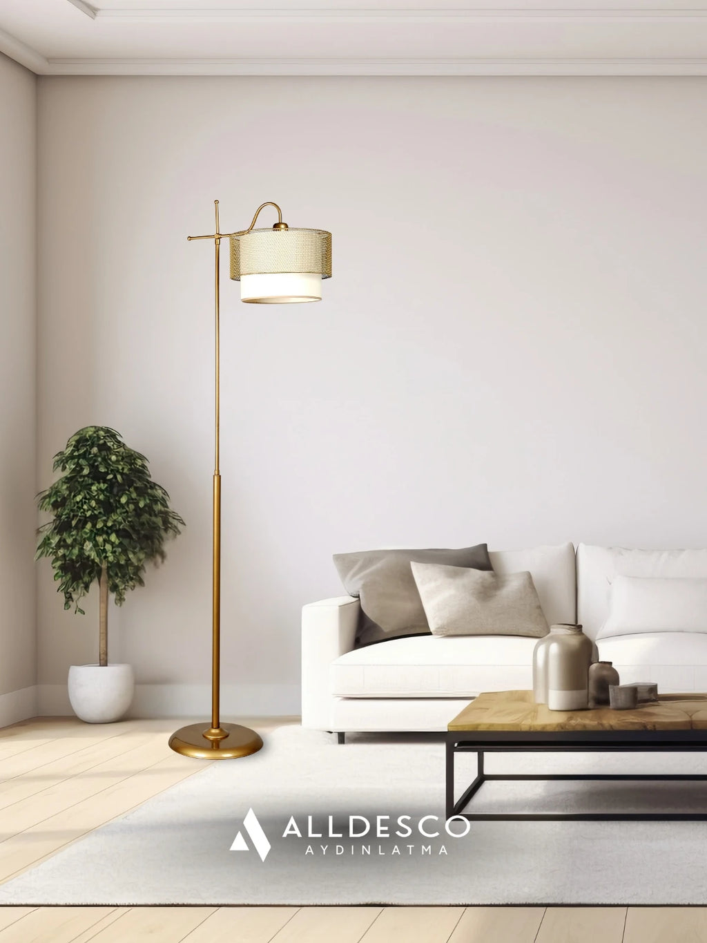 Nexa Eskitme Gold Lambader | Tel Örgü Başlık, Yumuşak Işık ve Zamansız Şıklık