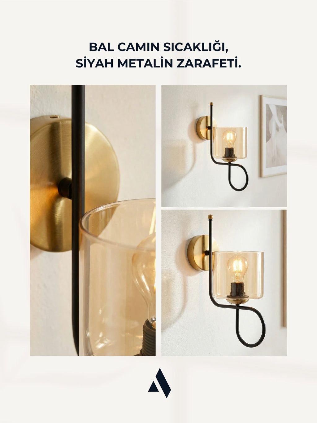 Flow Duvar Apliği – Modern Klasik Tarzda Opal ve Bal Camlı Işıltı