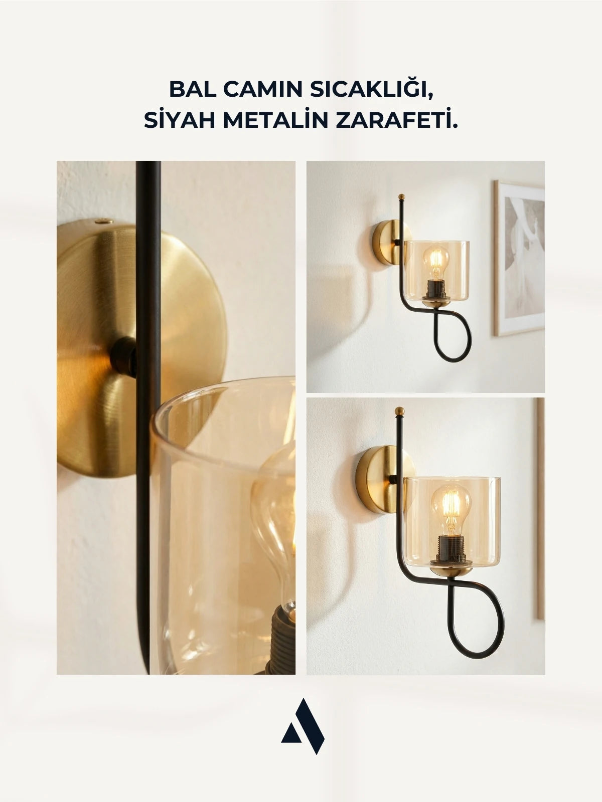 Flow Duvar Apliği – Modern Klasik Tarzda Opal ve Bal Camlı Işıltı