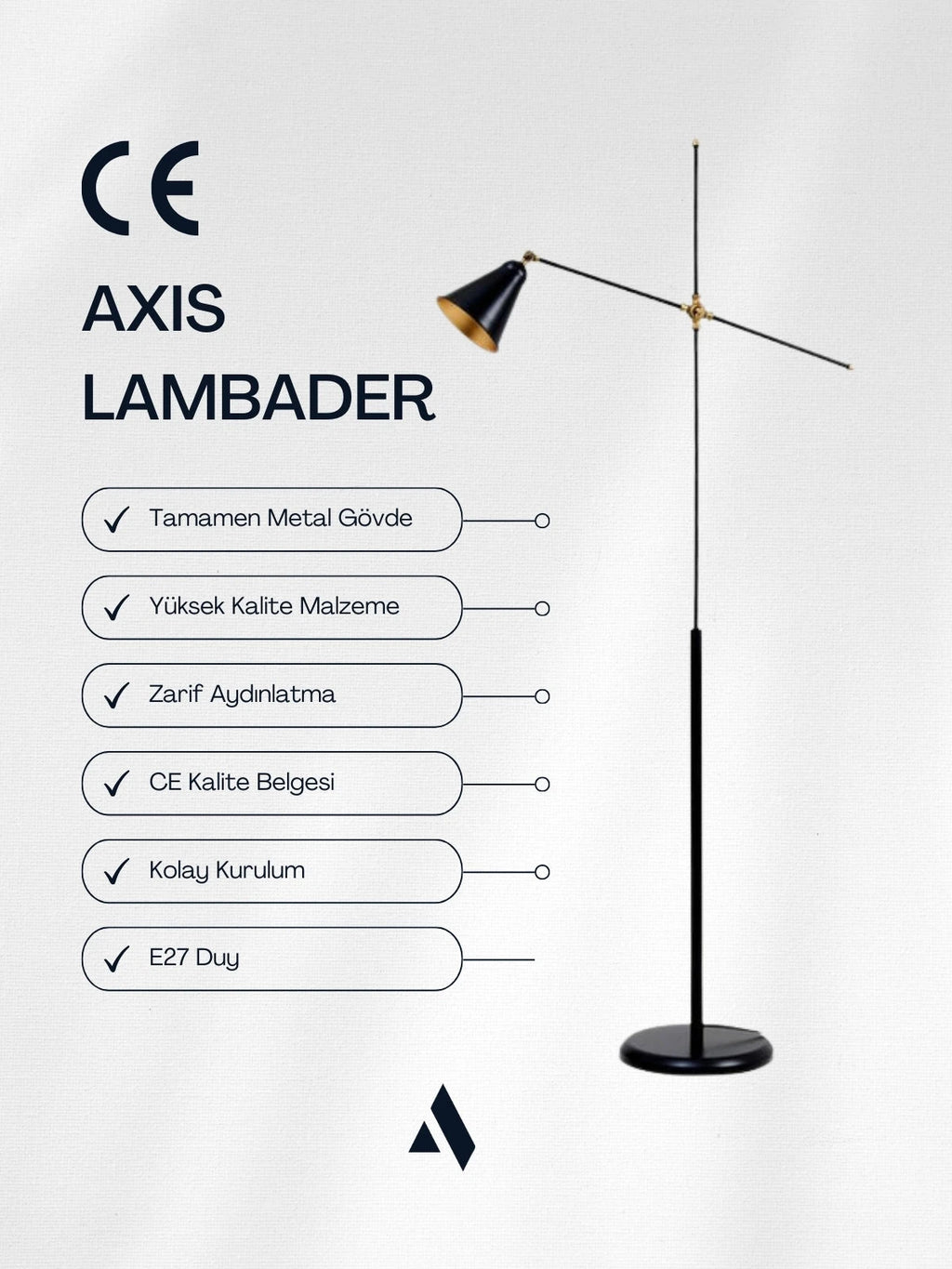 Axis Metal Lambader – Minimalist & Ayarlanabilir
