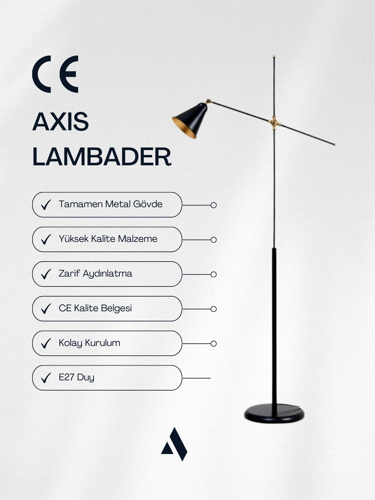 Axis Metal Lambader – Minimalist & Ayarlanabilir