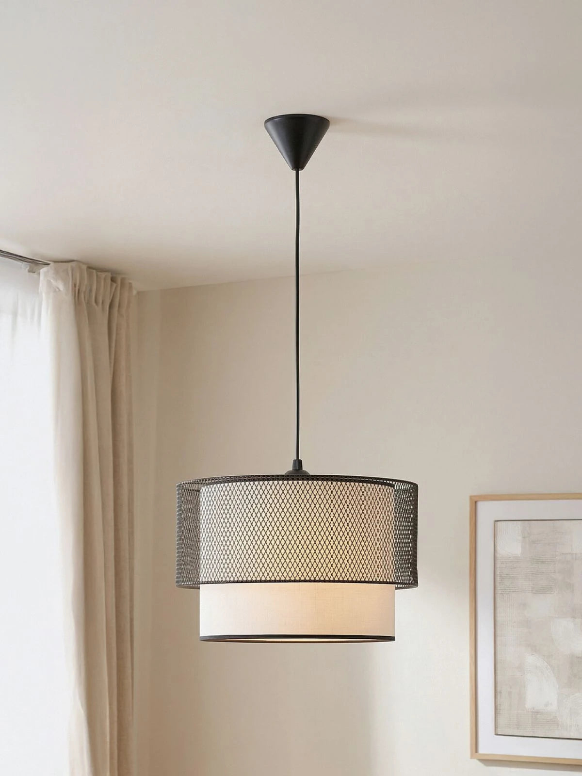 Lunette Tel Örgü Sarkıt Lamba – Modern & Dekoratif Tavan Avizesi (Gold ve Siyah Renk Seçenekli)