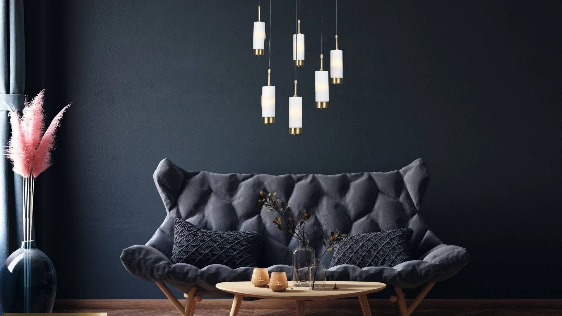 Silmora Mermer Gold Detaylı Avize