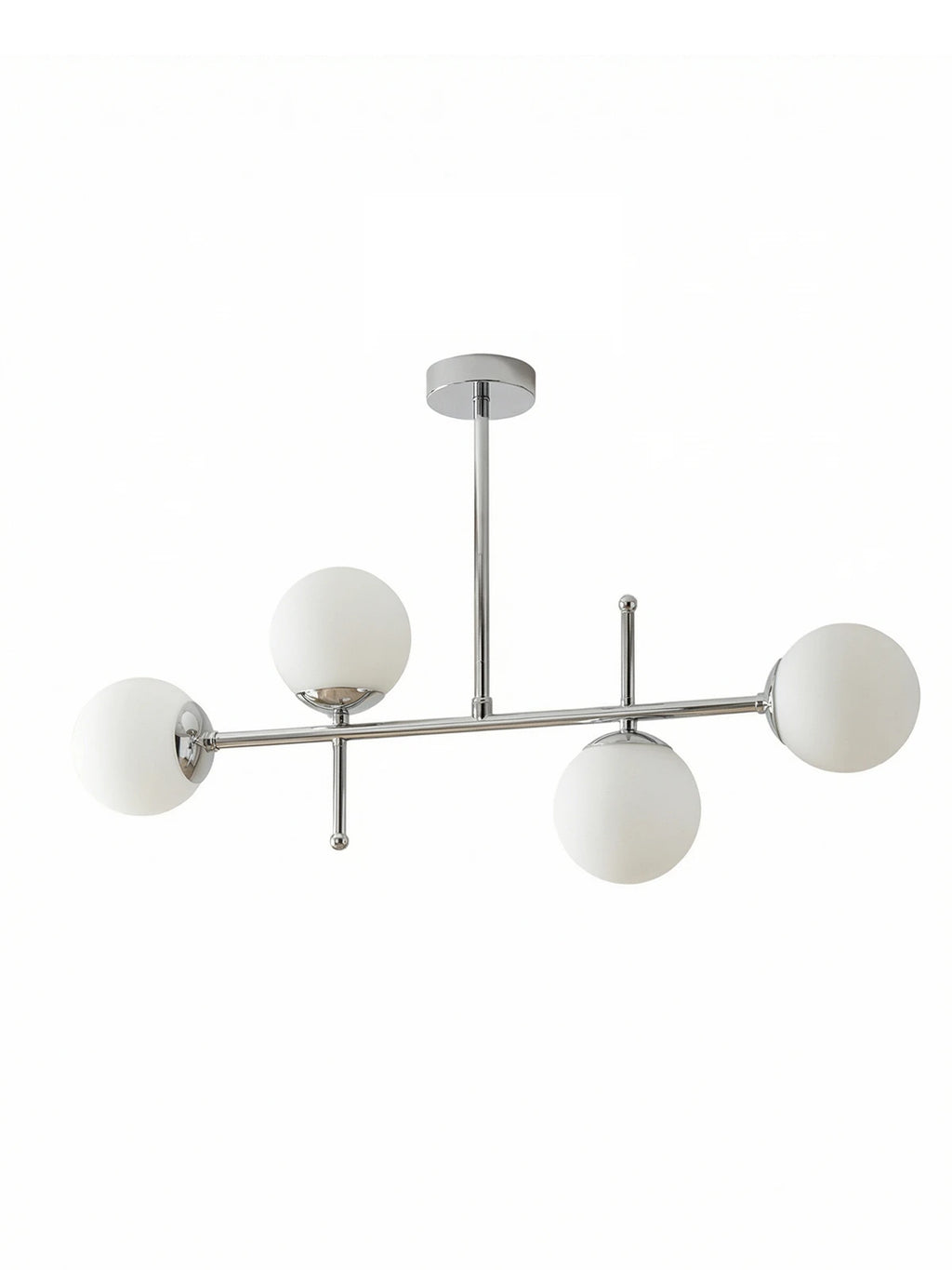 Cosmo 4’lü Modern Avize – Opal Cam Küreli Krom / Gold Metal Salon Avizesi