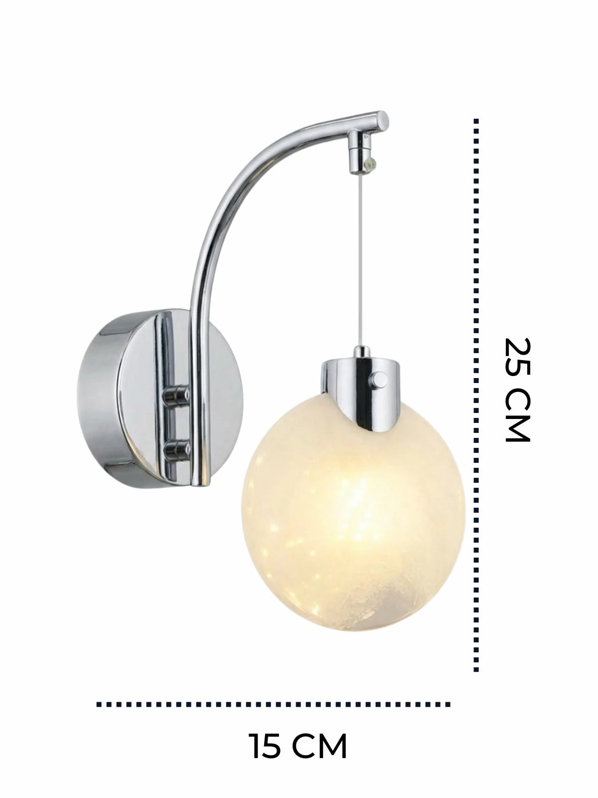 Fiora Midye Cam Küre Duvar Aplik – Gold & Krom Seçenekli
