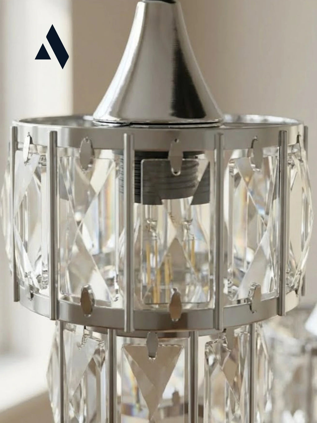 Crysten Luxe 3’lü Kristal Taşlı Sarkıt Avize (Gold & Silver)