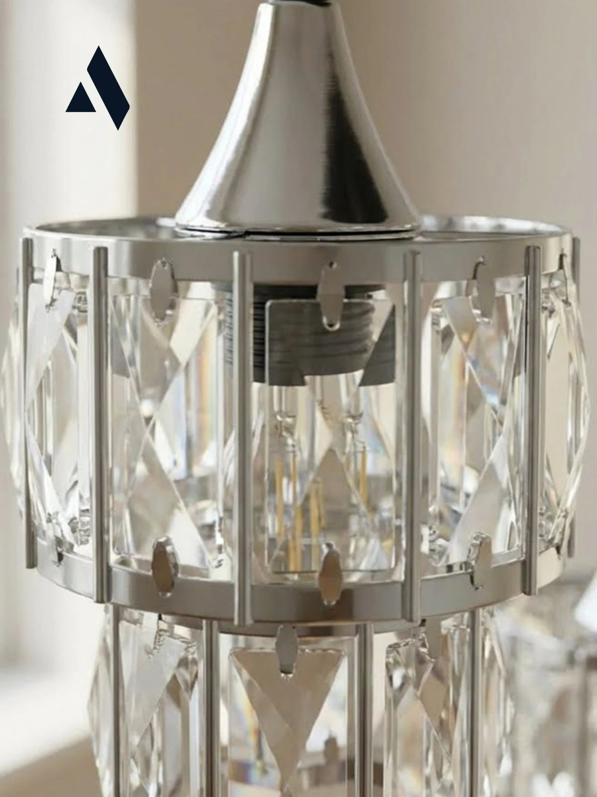 Crysten Luxe 3’lü Kristal Taşlı Sarkıt Avize (Gold & Silver)