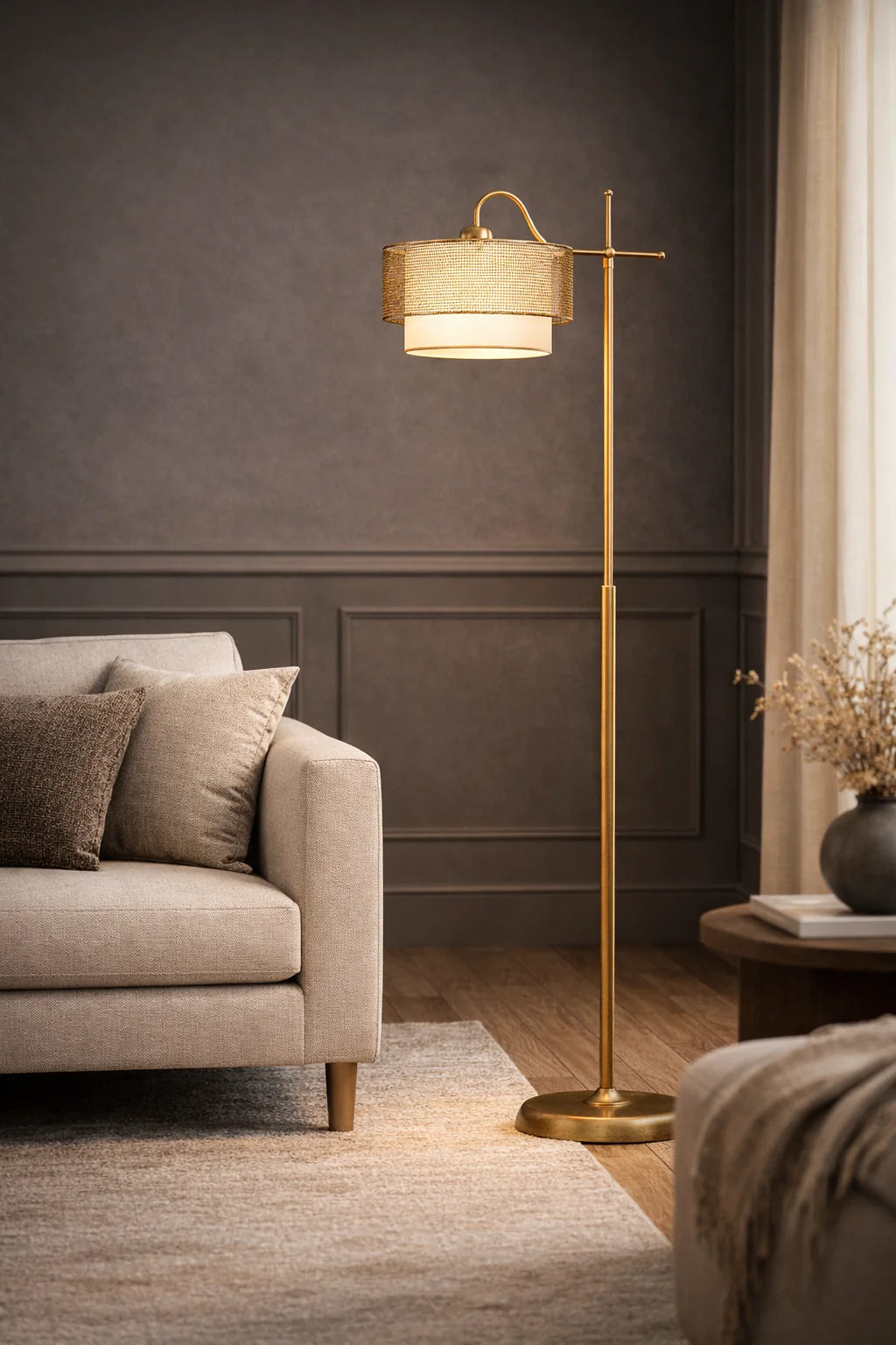 Nexa Eskitme Gold Lambader | Tel Örgü Başlık, Yumuşak Işık ve Zamansız Şıklık