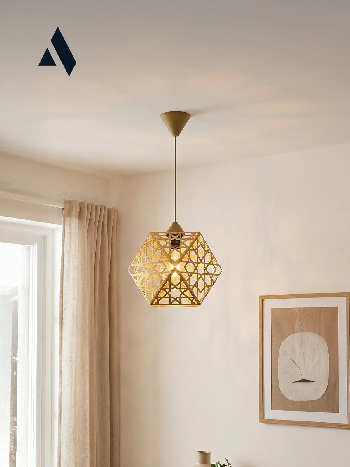 Hexara Geometrik Metal Sarkıt Avize – Altıgen Form Modern Tekli Aydınlatma