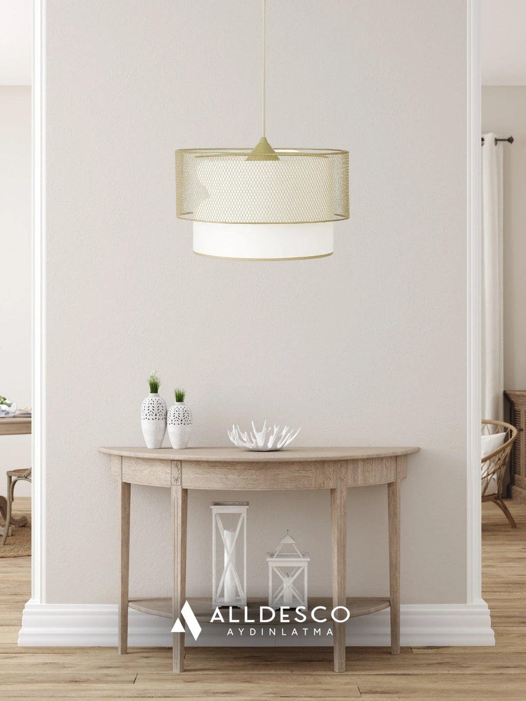 Lunette Tel Örgü Sarkıt Lamba – Modern & Dekoratif Tavan Avizesi (Gold ve Siyah Renk Seçenekli)