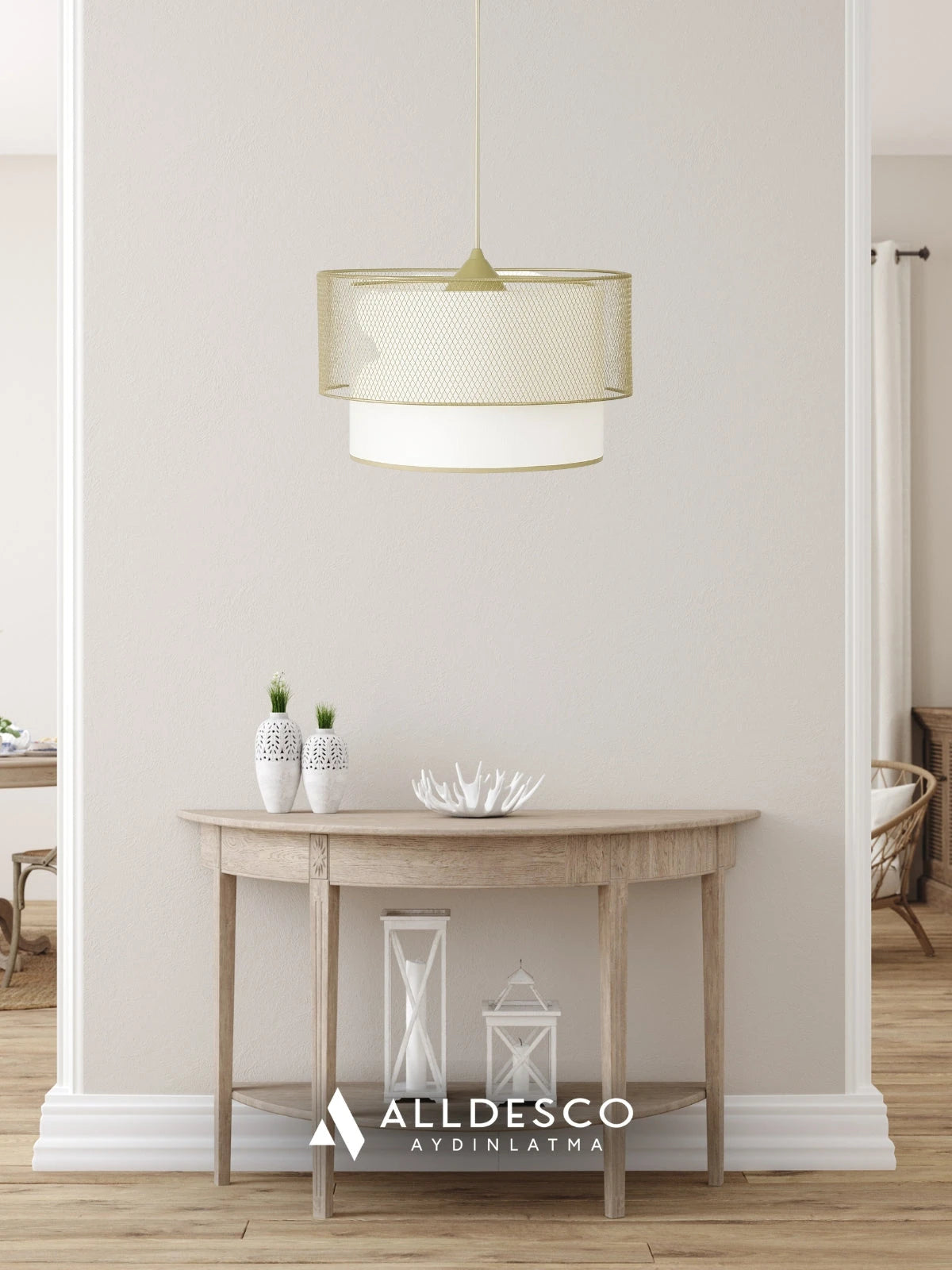 Lunette Tel Örgü Sarkıt Lamba – Modern & Dekoratif Tavan Avizesi (Gold ve Siyah Renk Seçenekli)