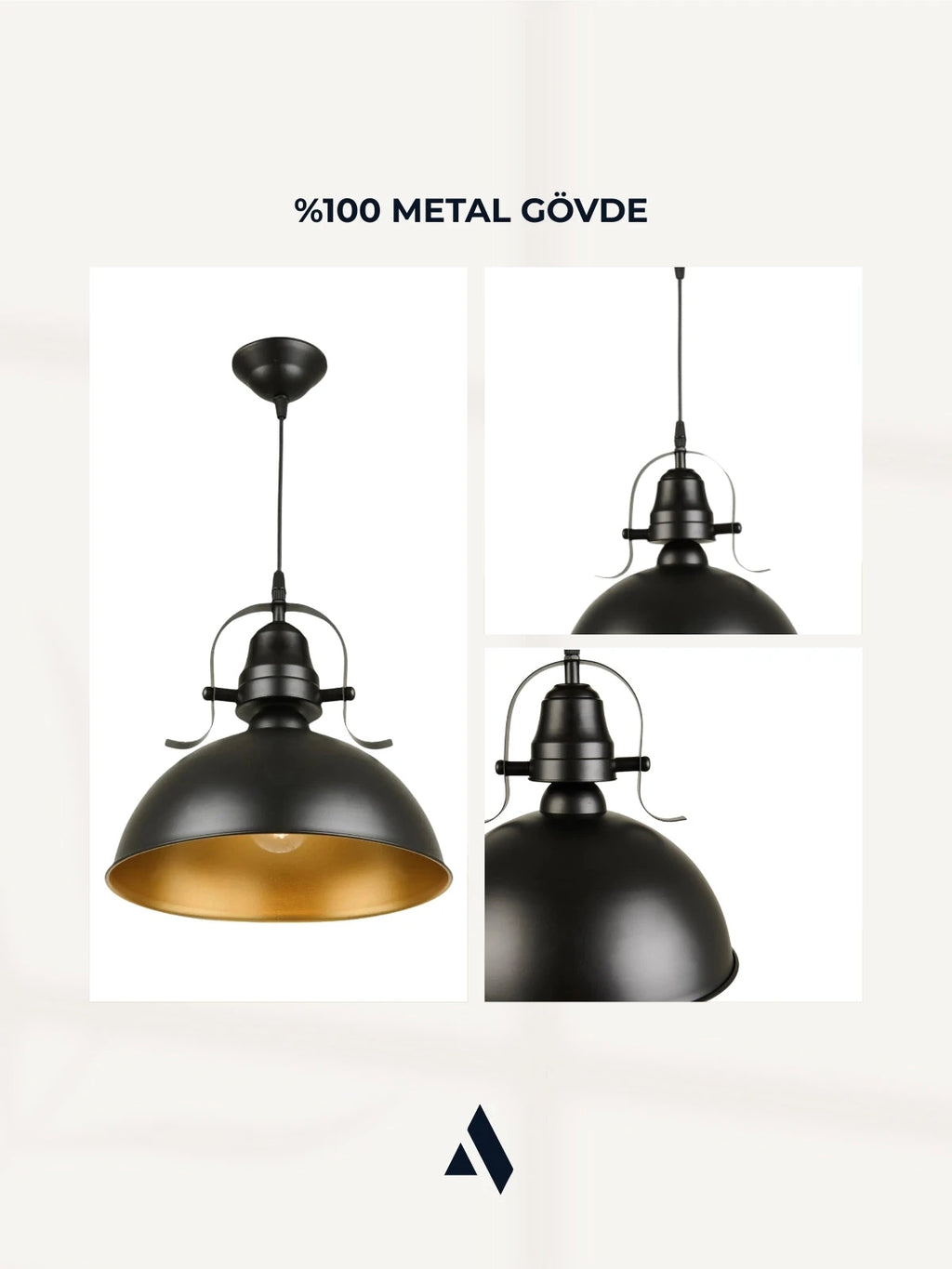 Forge Metal Tekli Sarkıt Avize –  Endüstriyel , Ofis, Mağaza, Restoran, İşyeri, Salon Aydınlatma |Alldesco
