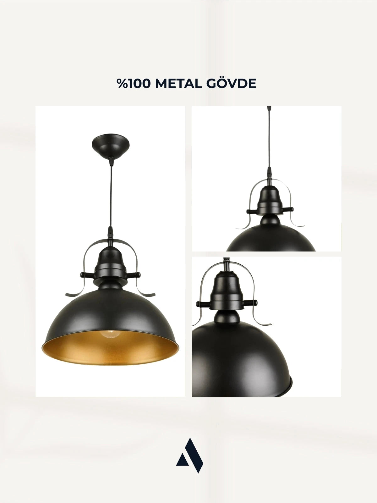 Forge Metal Tekli Sarkıt Avize –  Endüstriyel , Ofis, Mağaza, Restoran, İşyeri, Salon Aydınlatma |Alldesco