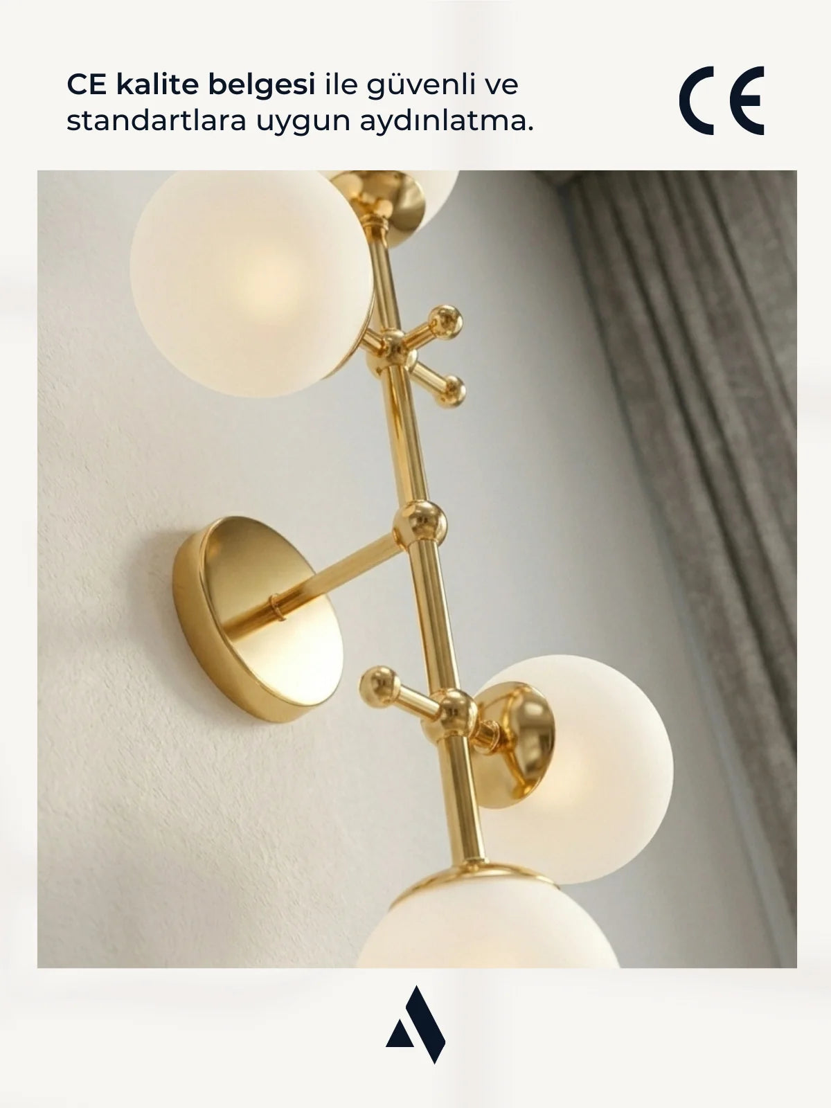 Cosmo 4’lü Modern Avize – Opal Cam Küreli Krom / Gold Metal Salon Avizesi