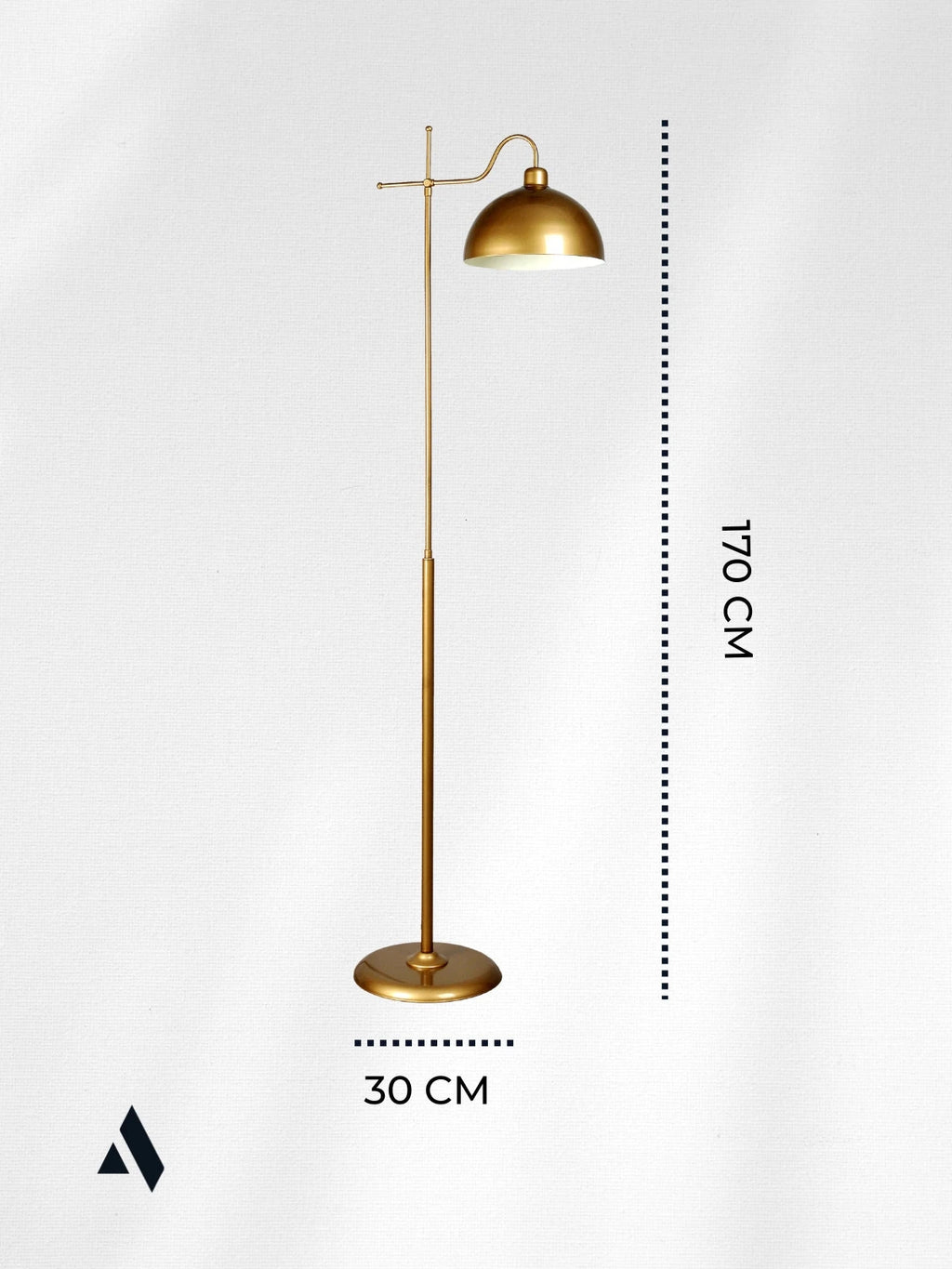 Glorea Metal Lambader – Eskitme Gold & Beyaz | Modern, Dekoratif ve Zarif Yer Aydınlatması