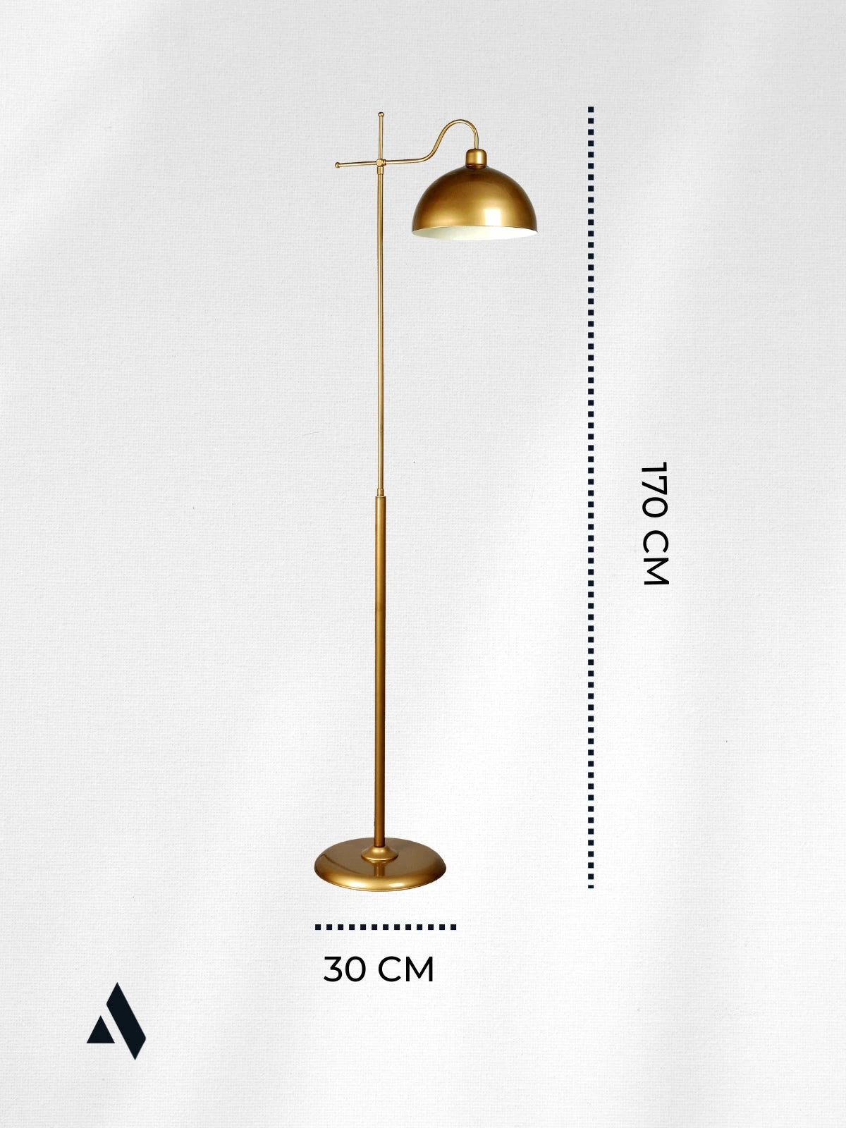 Glorea Metal Lambader – Eskitme Gold & Beyaz | Modern, Dekoratif ve Zarif Yer Aydınlatması