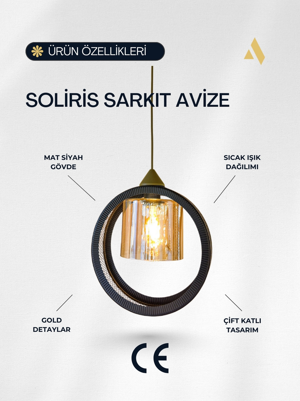Soliris Tekli Sarkıt Avize